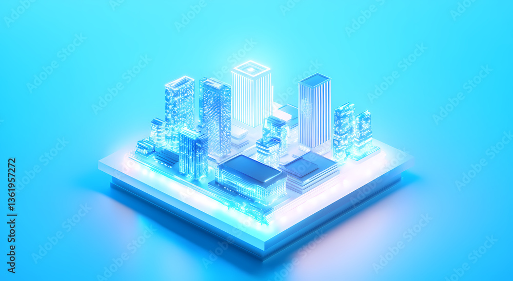 Abstract Cityscape Digital Art Display Abstract Cityscape Digital Art Display