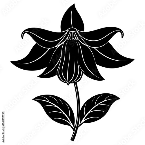  Beautiful bellflower vector graphic, perfect for floral designs, prints, and digital projects.