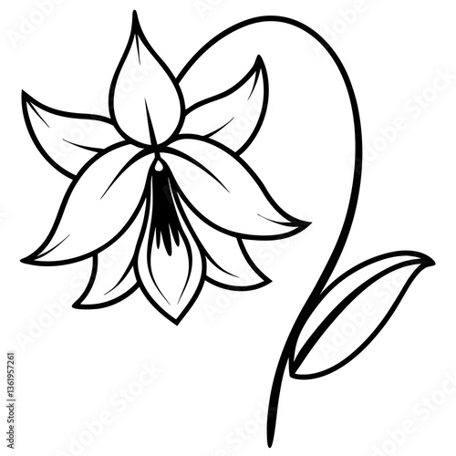  Beautiful bellflower vector graphic, perfect for floral designs, prints, and digital projects.