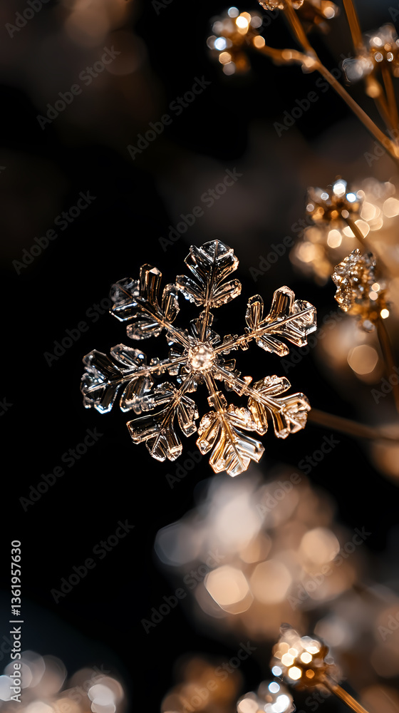 Fototapeta premium A Detailed Close-up of a Snowflake