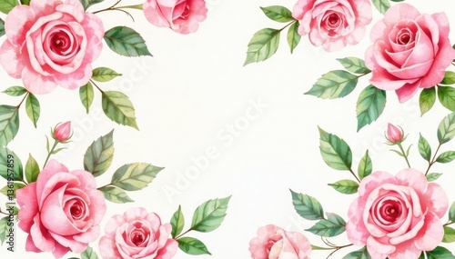 Delicate watercolor roses repeat, soft pastel hues, soft, background