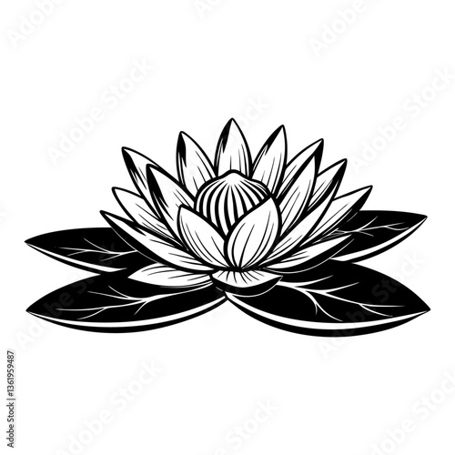waterlily black color vector 
