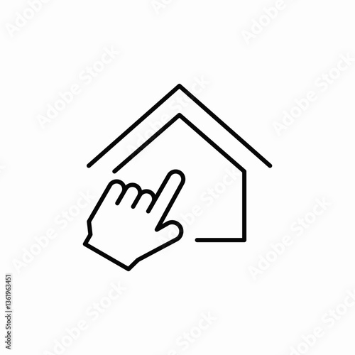 House touch hand icon vector sign
