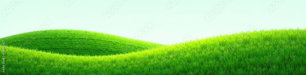 Green grassy hills on clear background, foliage, meadow Green grassy hills on clear background, foliage, meadow