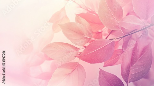 Wallpaper Mural Soft pink leaves gently swaying in a serene atmosphere, creating a calming backdrop for relaxation or nature themes Torontodigital.ca