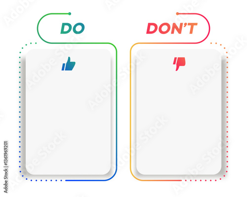 Do and dont vector infographic template with copy space 10 eps