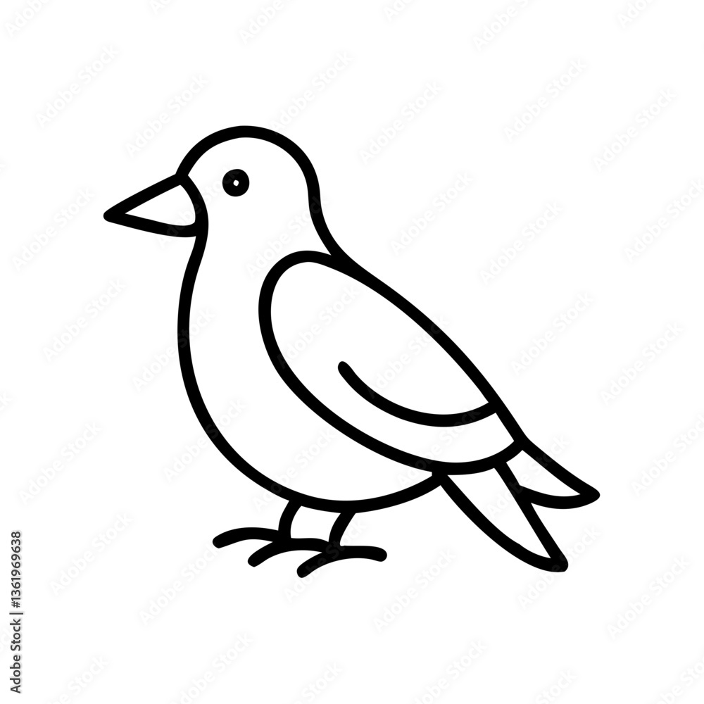 Obraz premium Icon a bird a black outline on transparent background 
