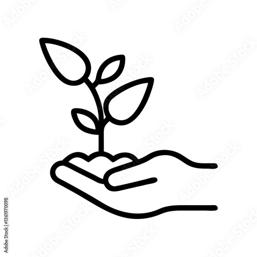 Hand holding a sprout symbolizing growth and nurturing  