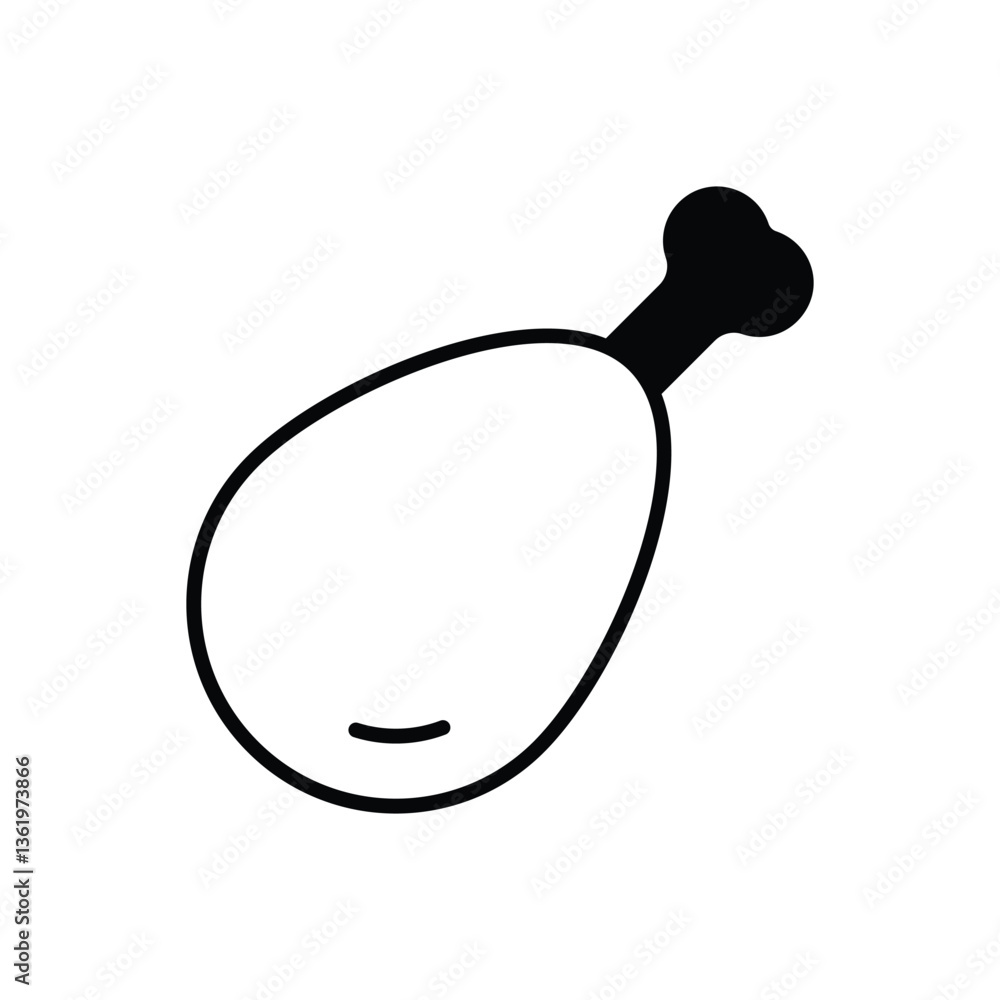 Chicken leg Vector icon Chicken leg Vector icon
