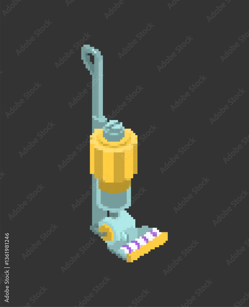 Handheld Vacuum Cleaner pixel art. 8bit House cleaning machine Handheld Vacuum Cleaner pixel art. 8bit House cleaning machine