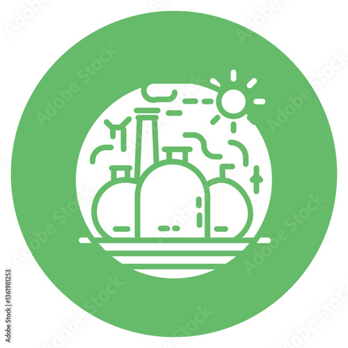 Biogas Plant Vector Icon