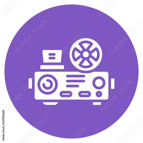 Digital Cinema Projector Vector Icon