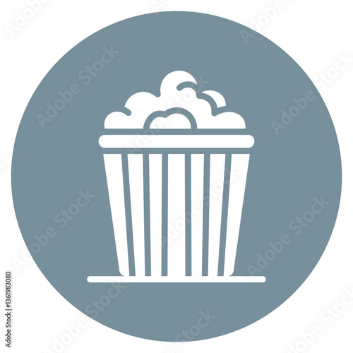 Movie Popcorn Bucket Vector Icon
