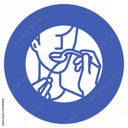 Flossing Technique Vector Icon