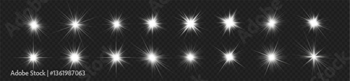 Star white set glowing vector sunlight flare ray flash glow shine glare shiny effect abstract burst explosion bright background sparkle beam transparent blur illustration design magic vibrant lens png