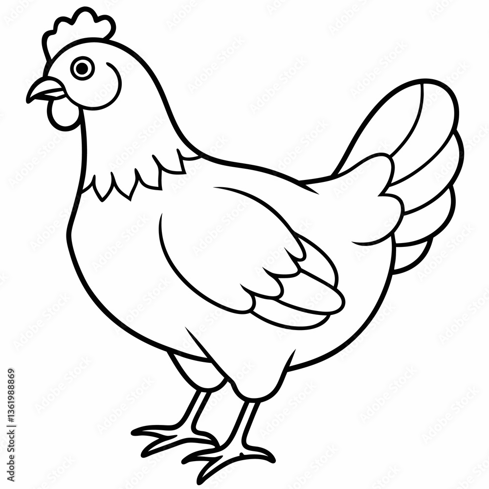 chicken line art vector chicken line art vector