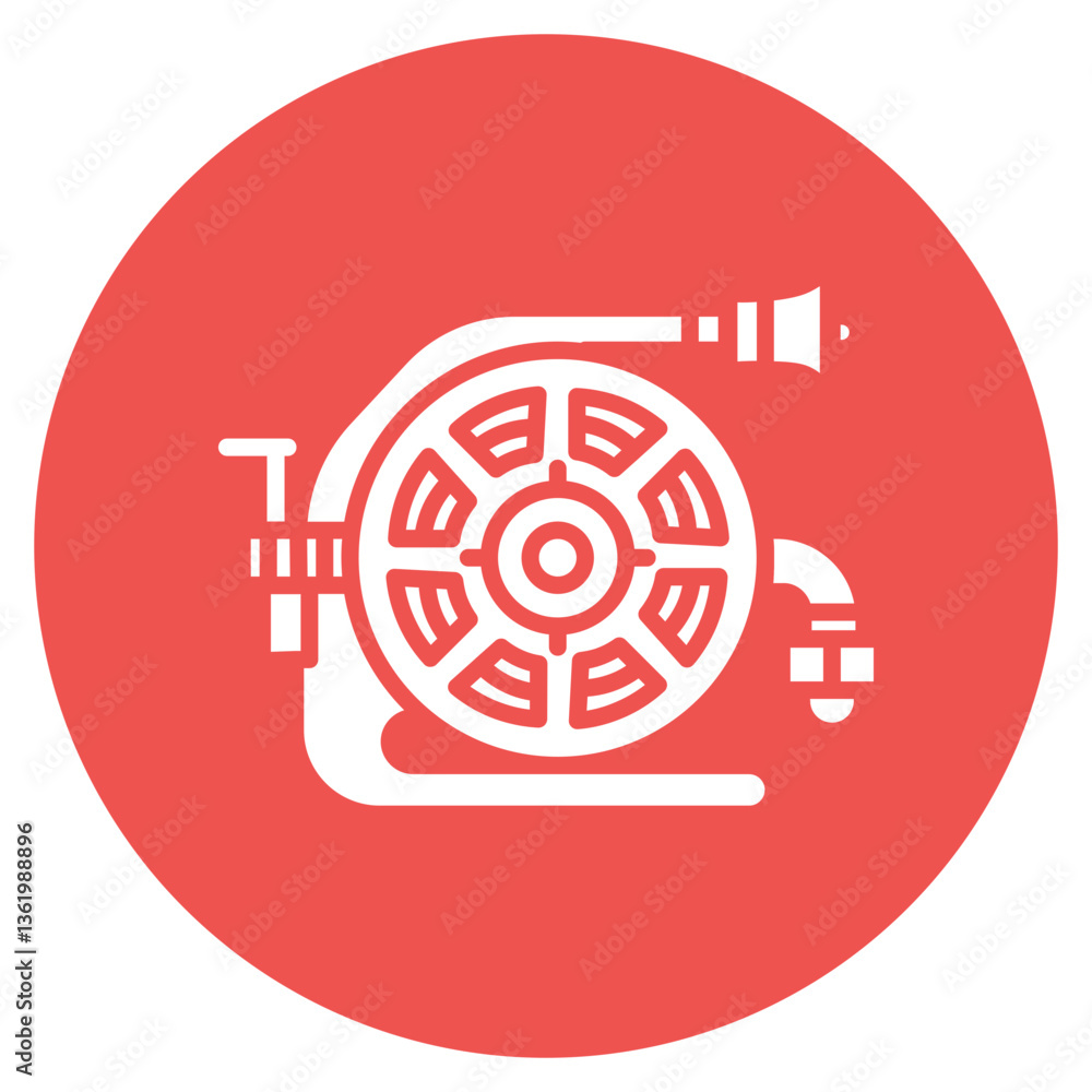 Firefighting Hose Reel Vector Icon Firefighting Hose Reel Vector Icon