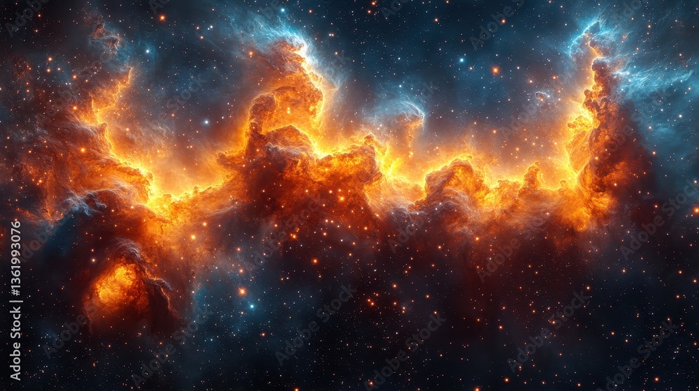 Beautiful cosmic imagery representing a celestial nebula of vibrant colors Beautiful cosmic imagery representing a celestial nebula of vibrant colors