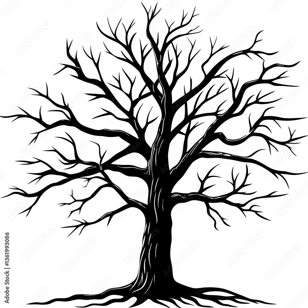 Obraz premium dead tree black color vector