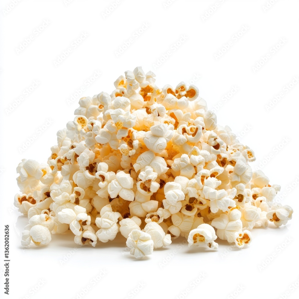 Heap of delicious popcorn, isolated on white background Heap of delicious popcorn, isolated on white background