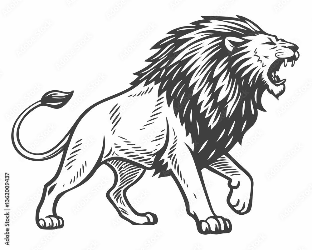 Fototapeta premium lion vinyl ready vector illustration