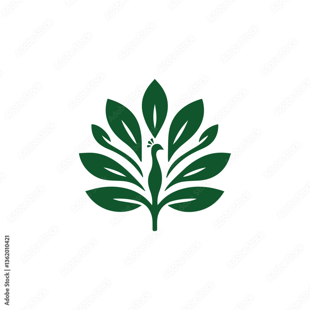 Obraz premium Peacock leaf logo
