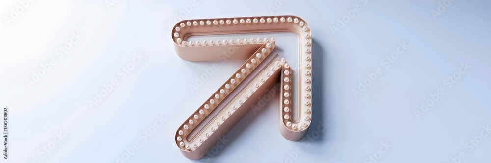 Obraz premium 3D-rendered dotted line arrow with sleek design and high detail on white background