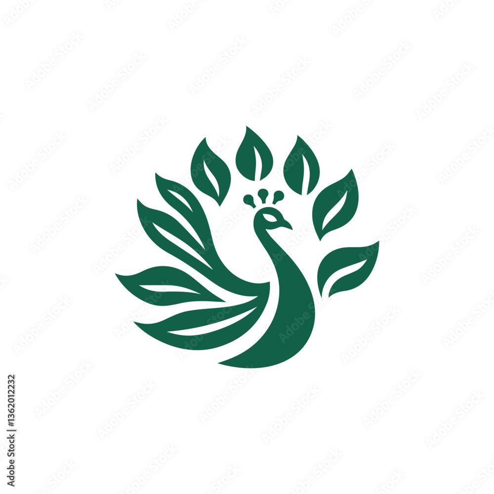 Fototapeta premium Peacock leaf logo