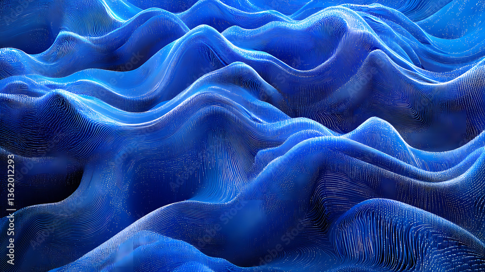 Obraz premium Abstract Blue Wave Patterns
