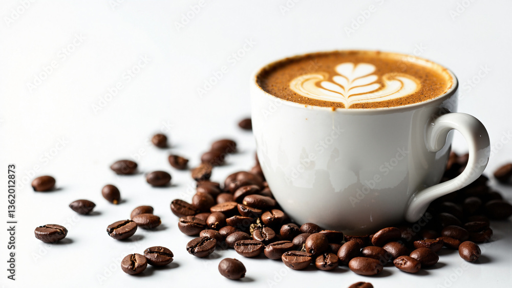 Beautifully Crafted Café Latte with Intricate Latte Art Isolated on Transparent Background for Coffee Shop Marketing Beautifully Crafted Café Latte with Intricate Latte Art Isolated on Transparent Background for Coffee Shop Marketing