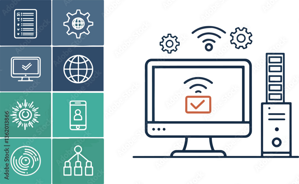 Computer Illustration vector design, Computer icon design, Set of Computer vector design Computer Illustration vector design, Computer icon design, Set of Computer vector design
