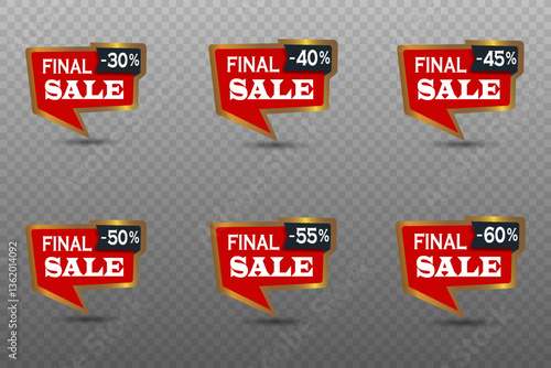 Sale banners and discounts. Vector stickers.
