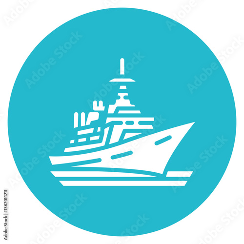 Naval Destroyer Vector Icon