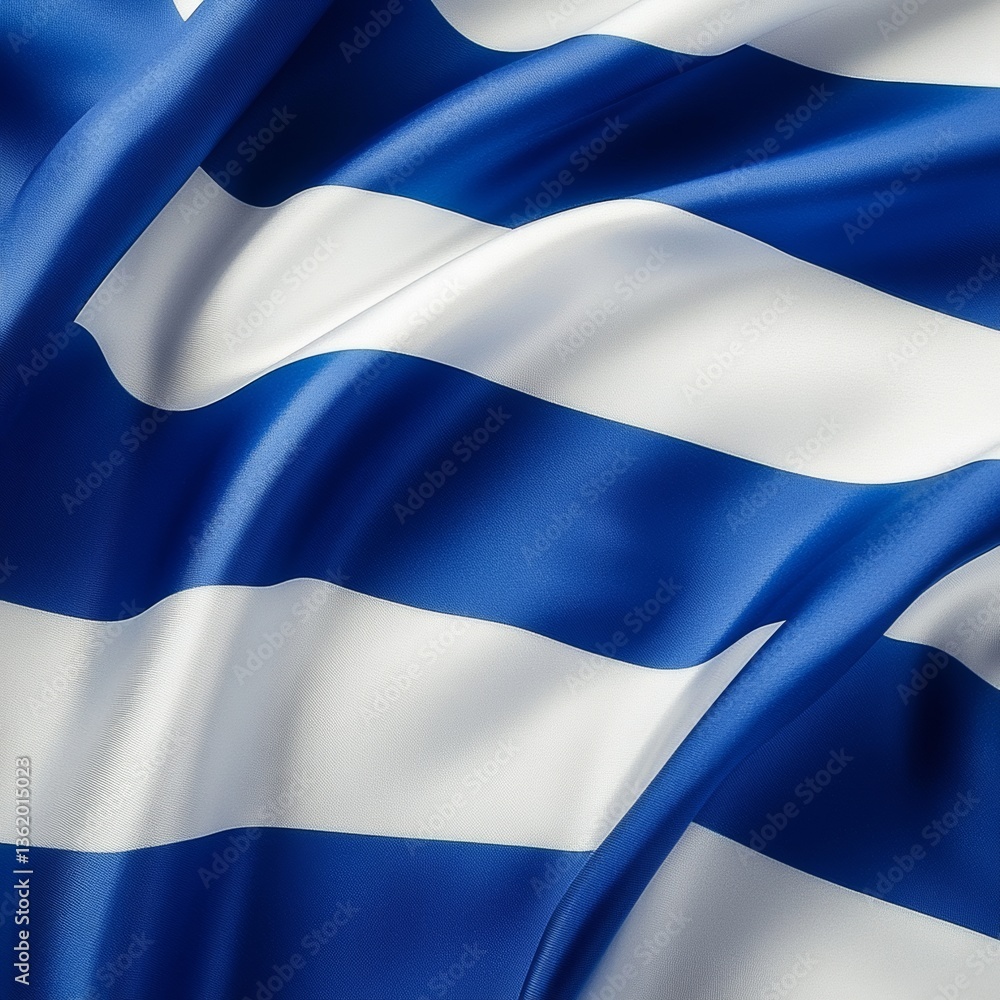 Fototapeta premium Satin texture of curved flag of Greece