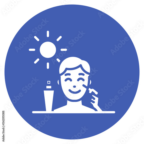 Sunscreen Application Vector Icon