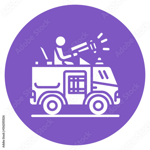 Riot Control Vehicle Vector Icon