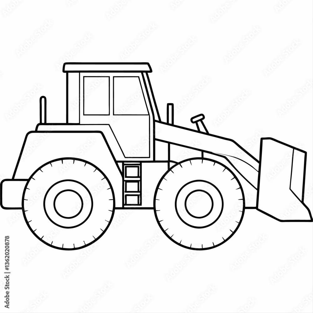 Obraz premium large wheel loaders white background