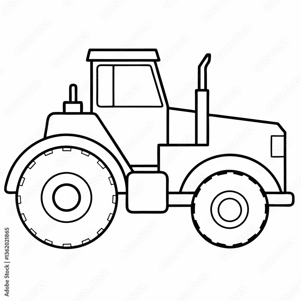 Naklejka premium wheel-tractor-scrapers-vehicle--white-background