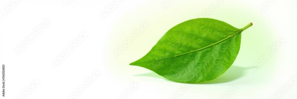 Fototapeta premium Freshly picked leaf isolated on white background, white, leaf, nature