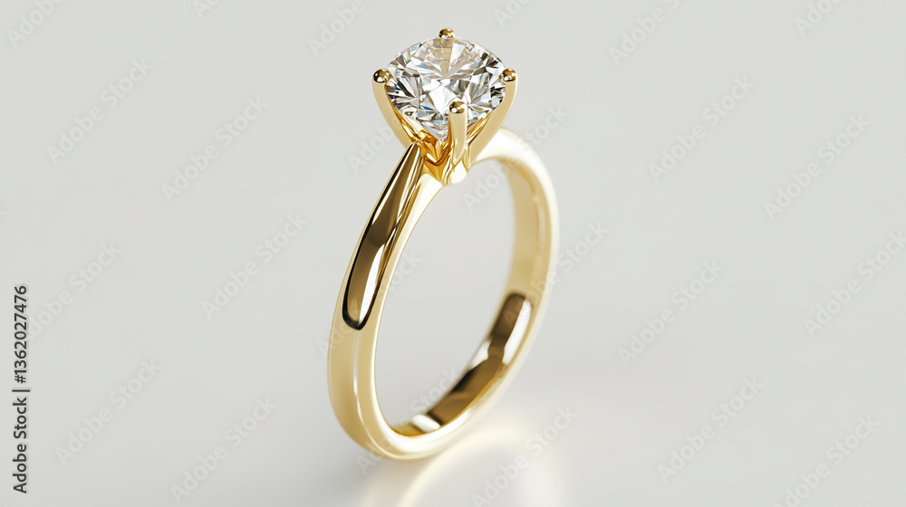 Beautiful gold engagement ring with a diamond on white background. Beautiful gold engagement ring with a diamond on white background.