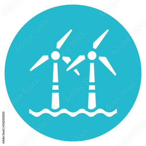 Offshore Wind Farm Vector Icon