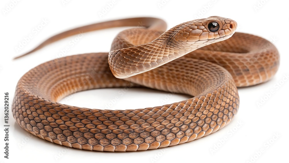 Obraz premium Close-up of a snake on a white background