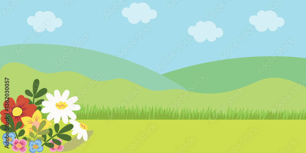 Fototapeta premium Abstract nature background by layers. For banners and background. Vector illustration. 