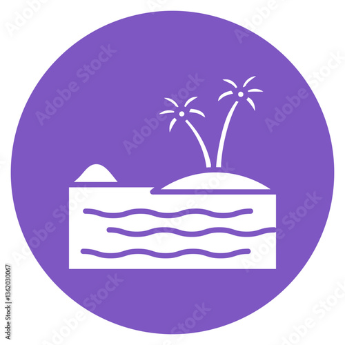 Tropical Lagoon Vector Icon