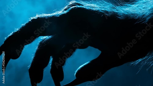 A hairy beast hand with monster claws