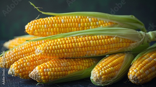 A pile of vibrant yellow corn cobs isolated 