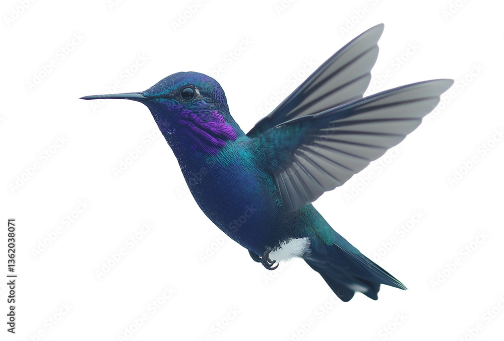 Obraz premium Turquoise hummingbird hovering gracefully with vibrant plumage against a transparent background