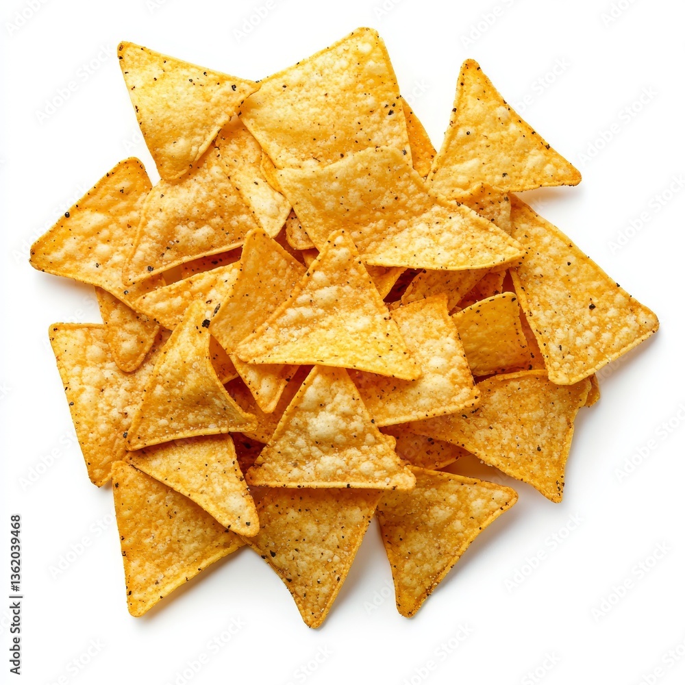 Set of mexican nachos chips, isolated on white background Set of mexican nachos chips, isolated on white background