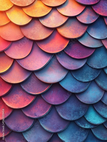 Wallpaper Mural Fish scale pattern, gradient colors Torontodigital.ca
