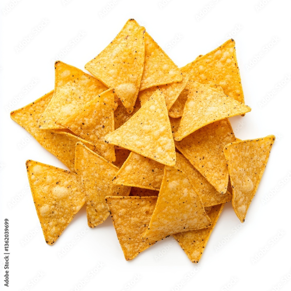 Set of mexican nachos chips, isolated on white background Set of mexican nachos chips, isolated on white background